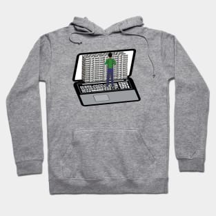 Wall of Text on a Laptop Computer (White Background) Hoodie